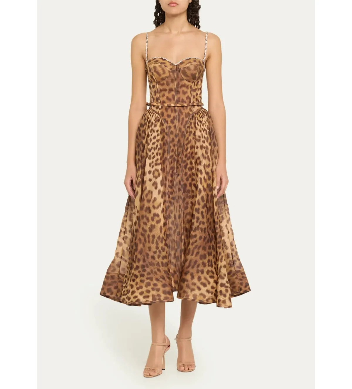 Zimmermann Crush Panelled Midi Dress Leopard 1 / AU 10 - Image 1