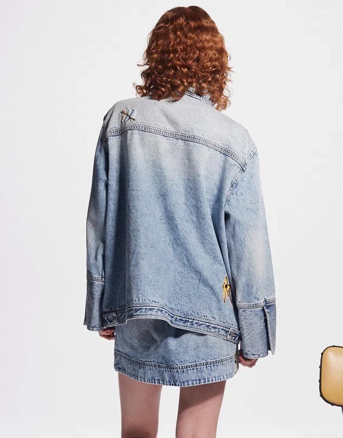 Alemais Jackpot Denim Jacket Size AU 8 and Mini Skirt Size AU 10 Blue - Image 9