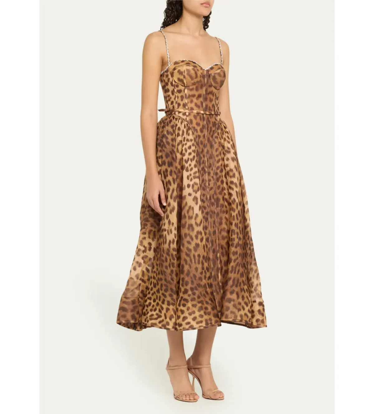 Zimmermann Crush Panelled Midi Dress in Leopard Size 0 / AU 8 - Image 3