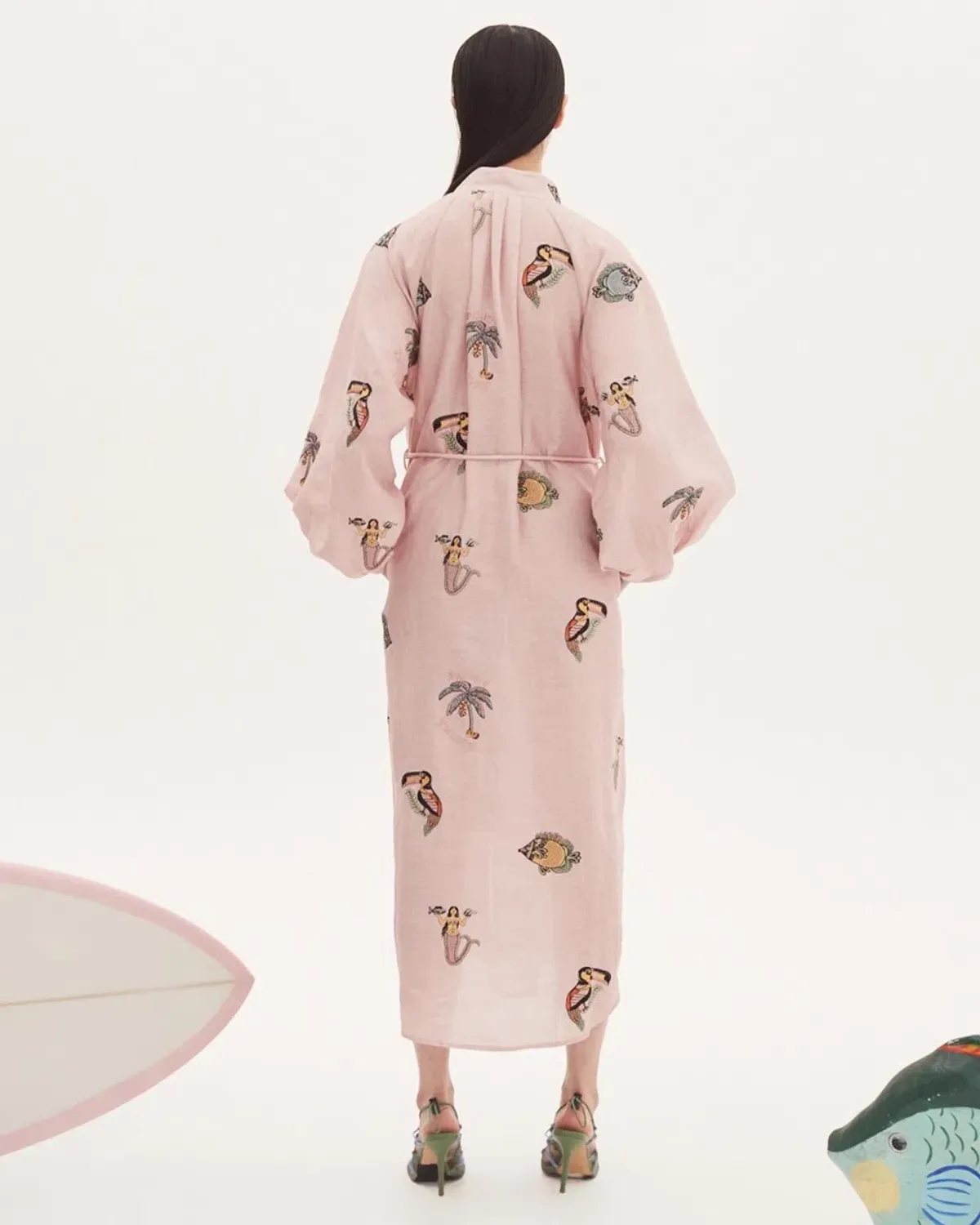 Alemais Vacay Mermaid Shirtdress Pink Size AU 10 - Image 4