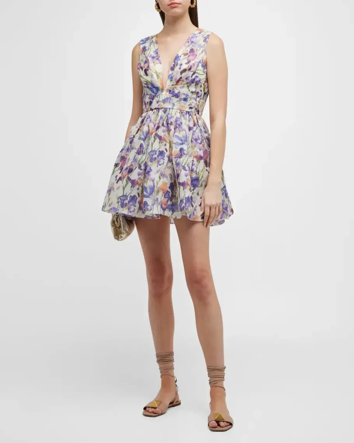 Zimmermann Tama V Neck Mini Dress in Floral Size 2 / AU 12 - Image 1