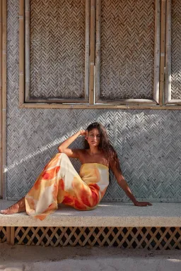 Isabelle Quinn Abbie Strapless Maxi Dress Marigold Size 10 for rent on The Volte - image 4