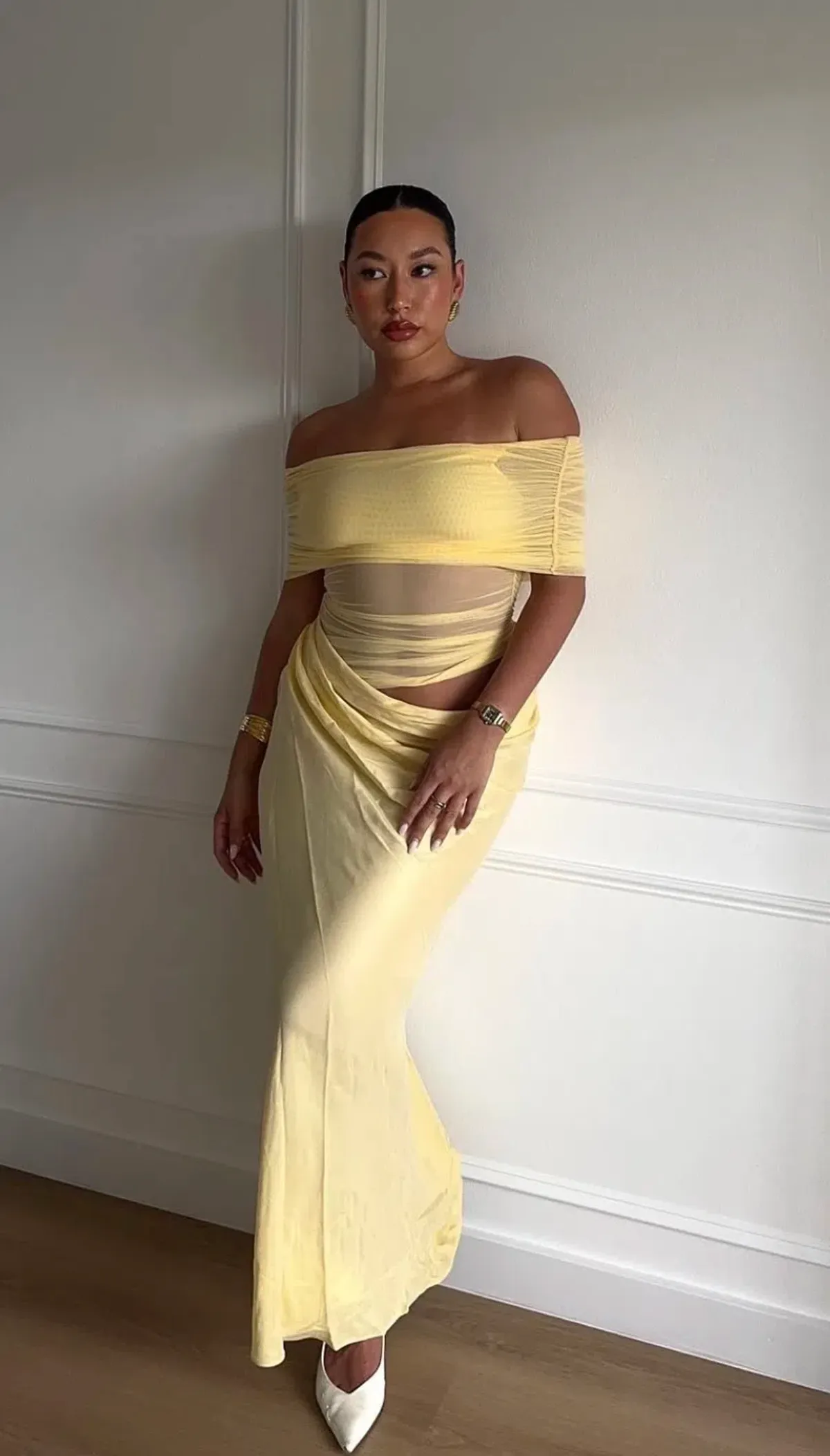 Benni Nico Maxi Dress Butter Yellow Size 8 - Image 1