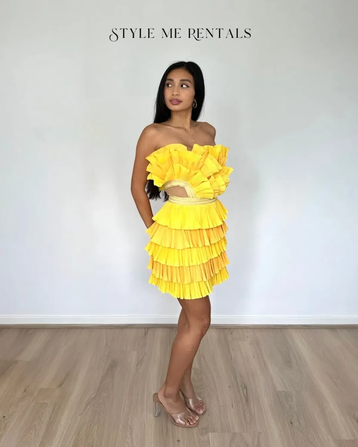 Eliya the Label Josephine Mini Dress Yellow Size XS - Image 5