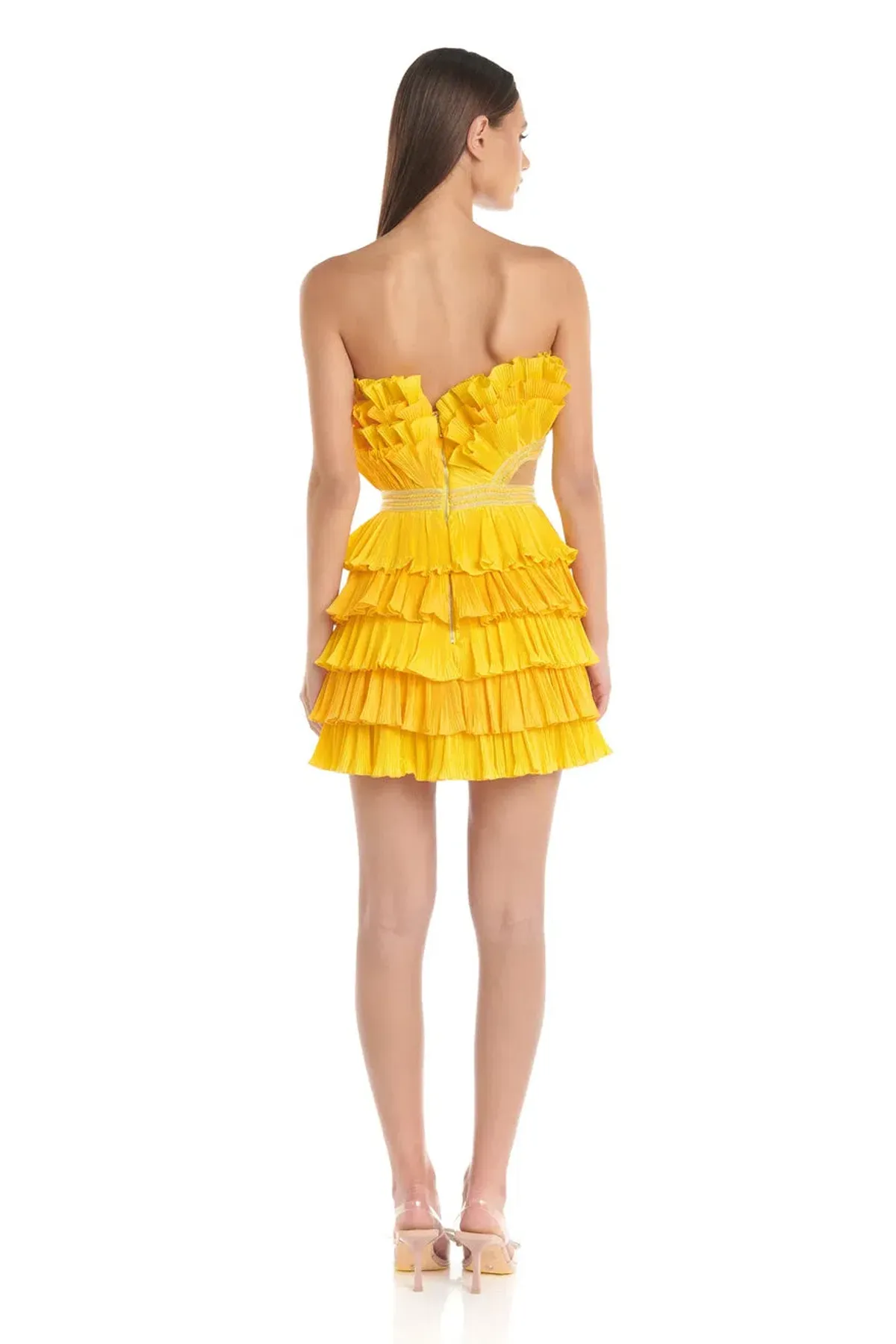 Eliya the Label Josephine Mini Dress Yellow Size XS - Image 3