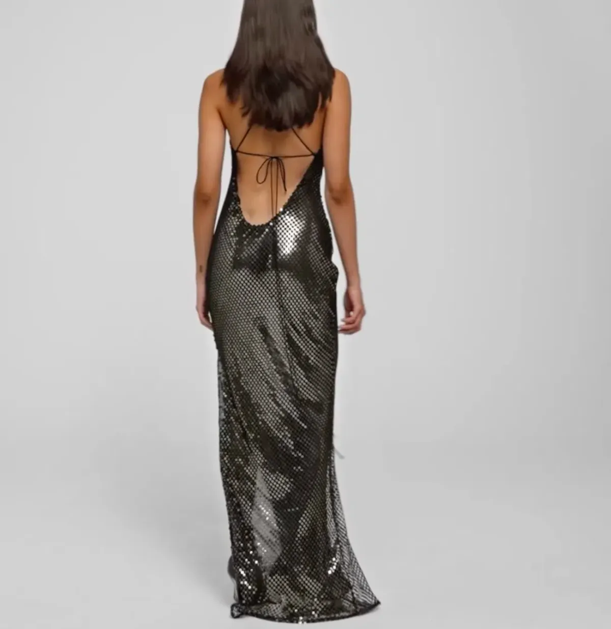 Rat & Boa Solar Maxi Dress Gown in Black with Sequin Size S / AU 8 - Image 2