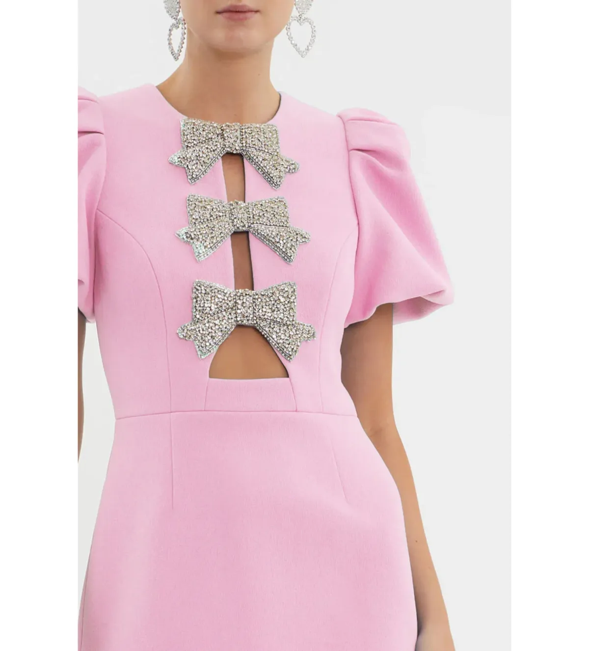 Rebecca Vallance Juliana Puff Sleeve Mini Dress Pink Size AU 8 - Image 2