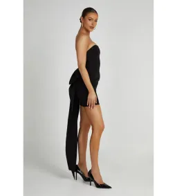 Meshki Meredith Bow Mini Dress Black Size AU 8 for rent on The Volte - image 2