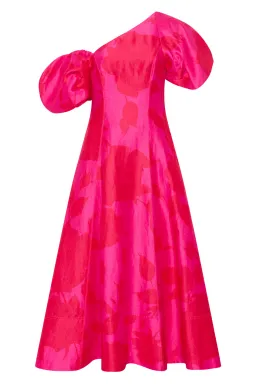 Aje Arista Tulip Sleeve Midi Dress in Florescent Rose Size AU 16  for rent on The Volte - image 5