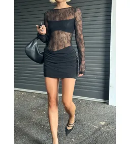 Benni Yana Lace Mini Dress Black Size AU 8 for rent on The Volte - image 3