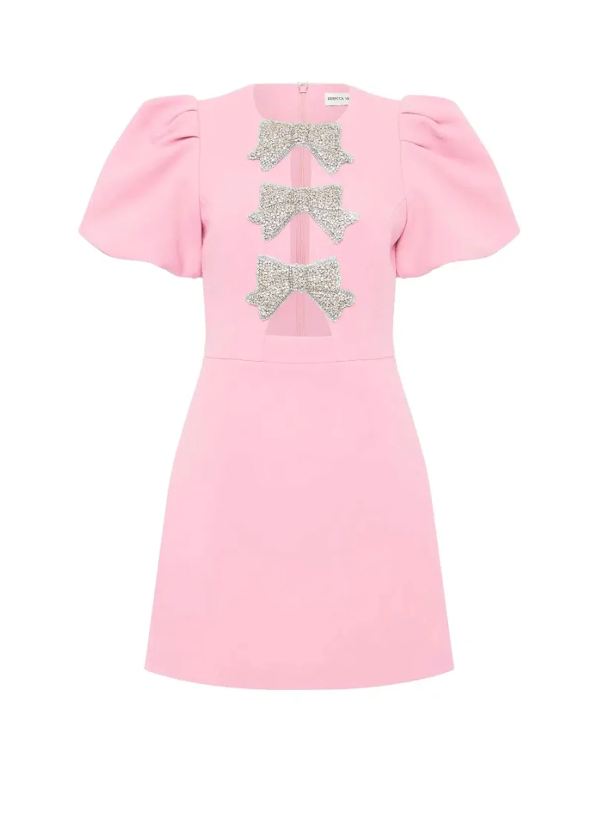 Rebecca Vallance Juliana Puff Sleeve Mini Dress Pink Size AU 4 - Image 4