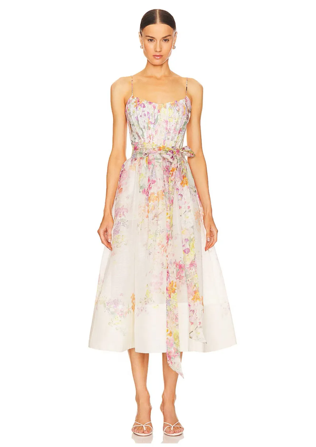 Zimmermann Natura Corset Midi Dress Kaleidoscope Garden Floral Size 1 / AU 10 - Image 1
