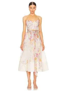 Zimmermann Natura Corset Midi Dress Kaleidoscope Garden Floral Size 1 / AU 10 for rent on The Volte - image 1