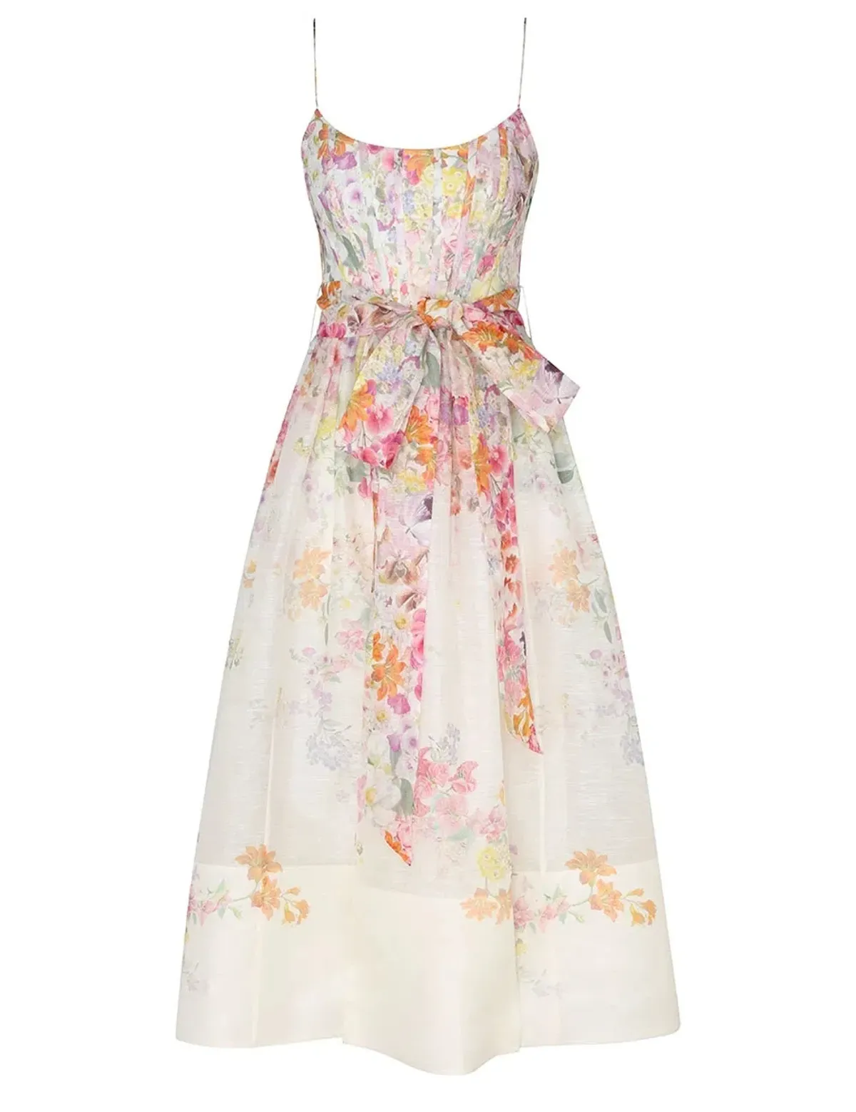 Zimmermann Natura Corset Midi Dress Kaleidoscope Garden Floral Size 1 / AU 10 - Image 4