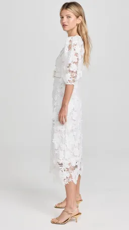 Zimmermann The Halliday Lace Flower Midi Dress in Ivory Size 1 / AU 10 for rent on The Volte - image 4