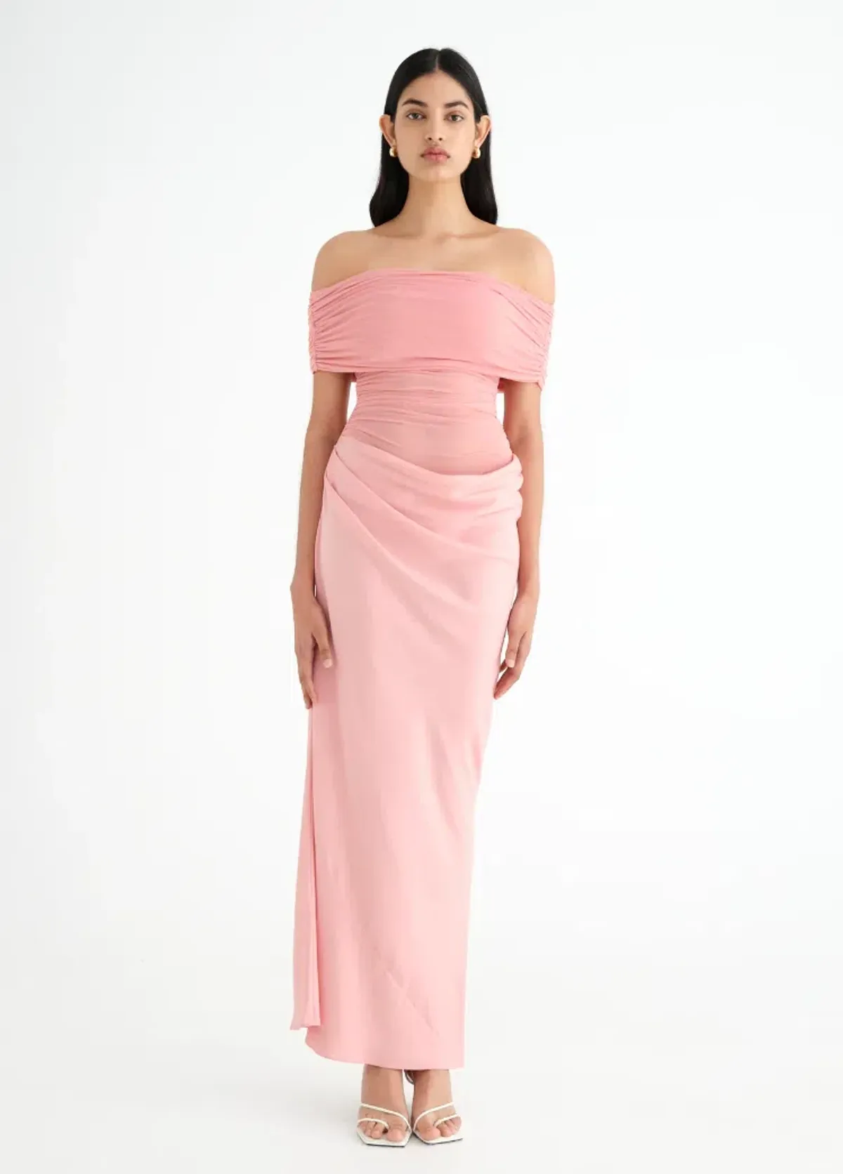 BENNI Nico Off Shoulder Maxi Dress Pink Size 6 - Image 1