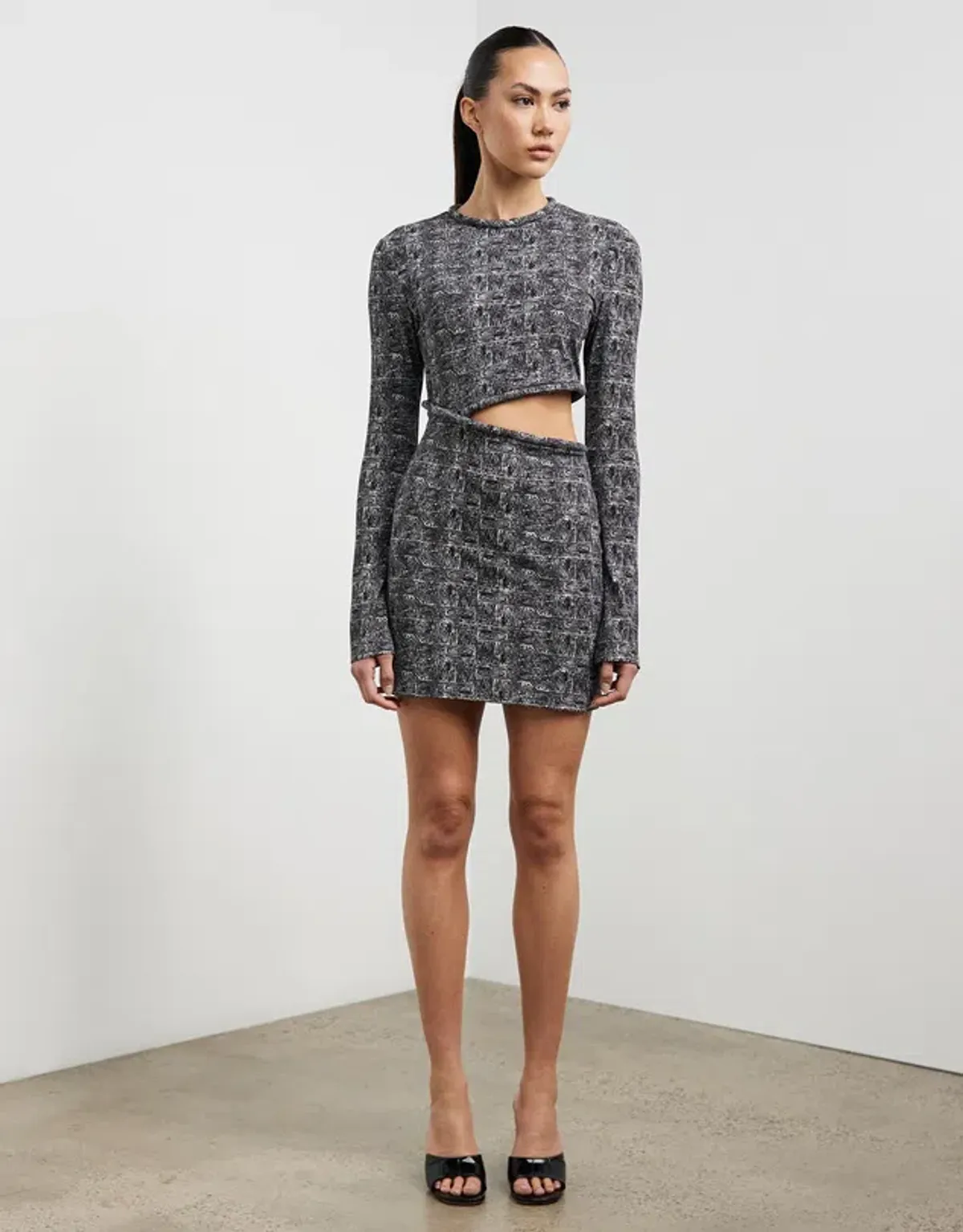 Camilla And Marc Cyrus Long Sleeve Mini Dress Grey Size 10 - Image 1