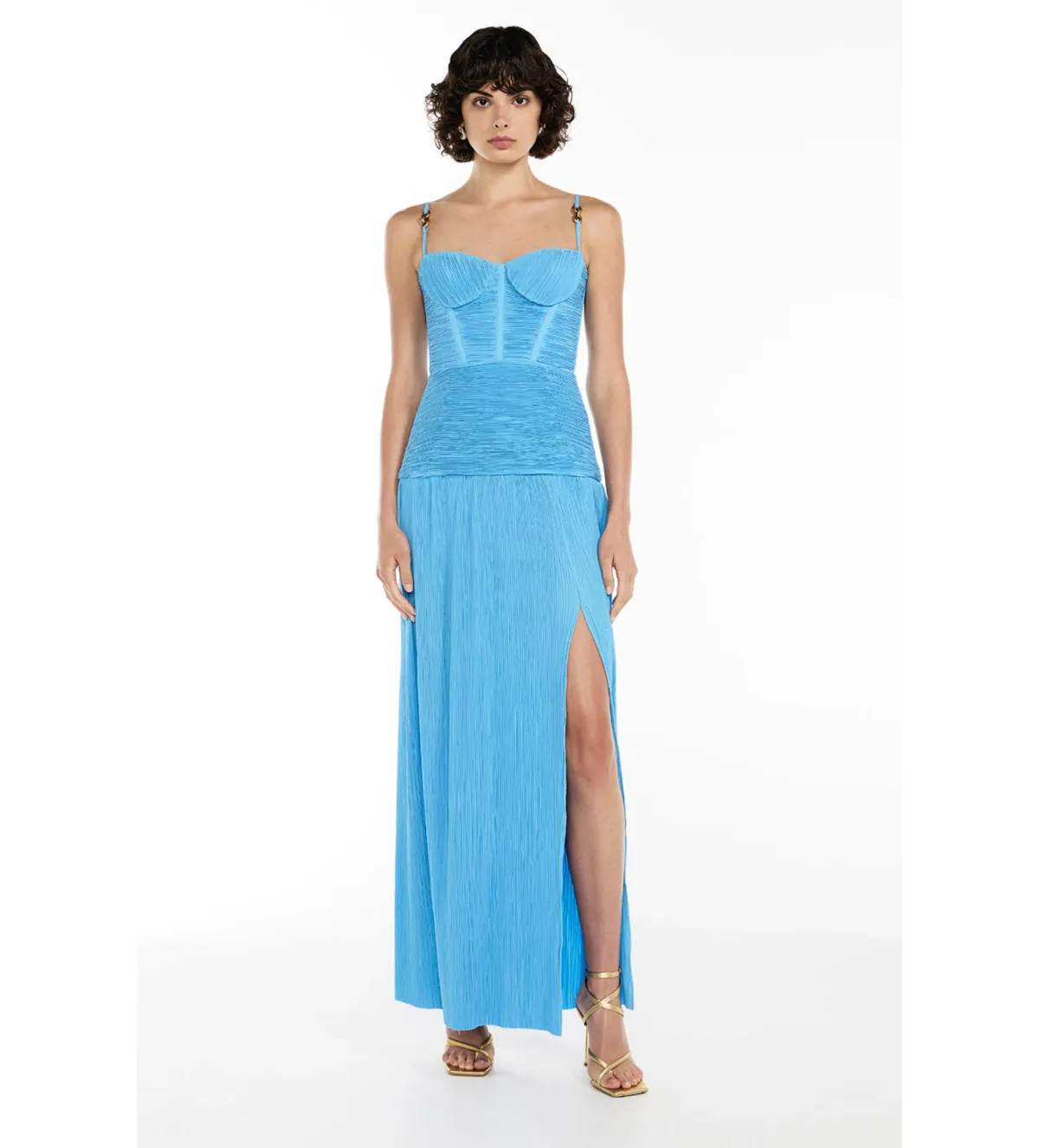 Manning Cartell Double Time Pleat Dress Cerulean Blue Size 10 - Image 1