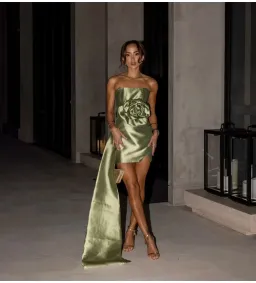 Jafrie By R Nebula Mini Dress Moss Green Size AU 6  for rent on The Volte - image 2