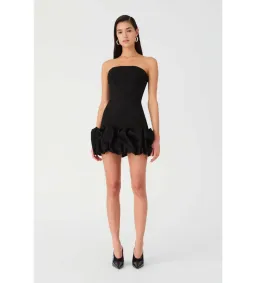 Misha Saphira Crepe Mini Dress Black Size AU 6 for rent on The Volte - image 4