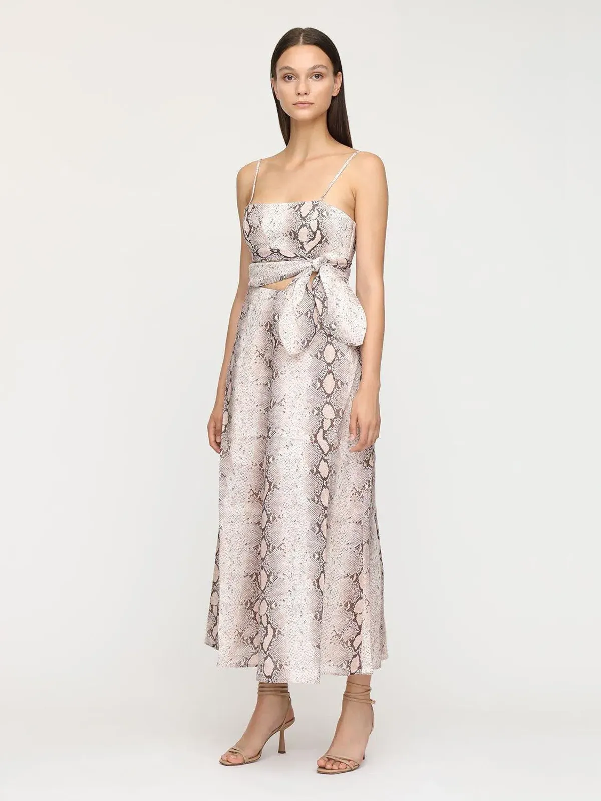 Zimmermann Bellitude Python Cut Out Midi Dress Animal Print Size 1 / AU 10 - Image 1