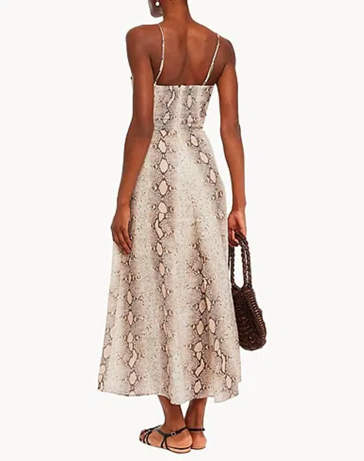 Zimmermann Bellitude Python Cut Out Midi Dress Animal Print Size 1 / AU 10 - Image 3