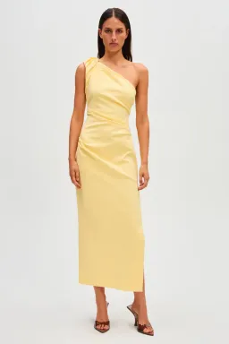 Misha Aubree Midi Dress Yellow Size 10/M for rent on The Volte - image 1