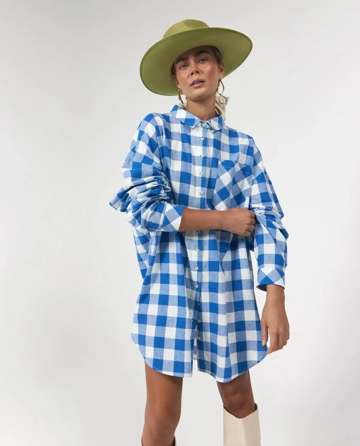 La Bohème Girls Clyde Oversized Shirtdress Blue One Size - Image 2