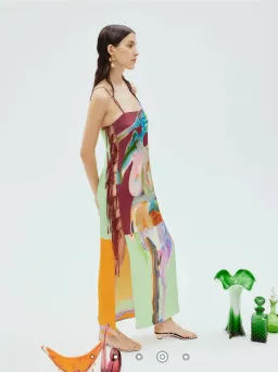 Alemais Jedda Side Tie Maxi Dress Multi Size 6  for rent on The Volte - image 2