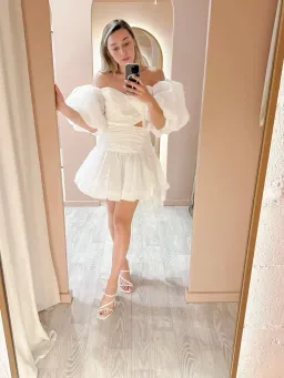 Aje Myriad Cut Out Mini Dress Ivory Size 10 for rent on The Volte - image 5