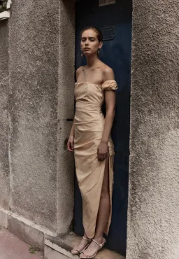 Sir the Label Carmen Draped Gown Light Peach Size 6 for rent on The Volte - image 6