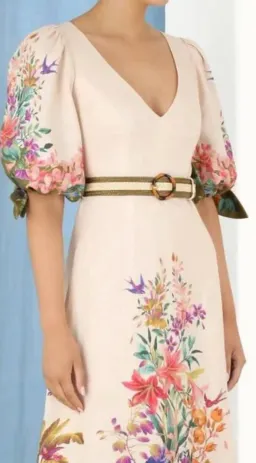 Zimmermann Tropicana Belted Floral-Print Linen Dress for rent on The Volte - image 2