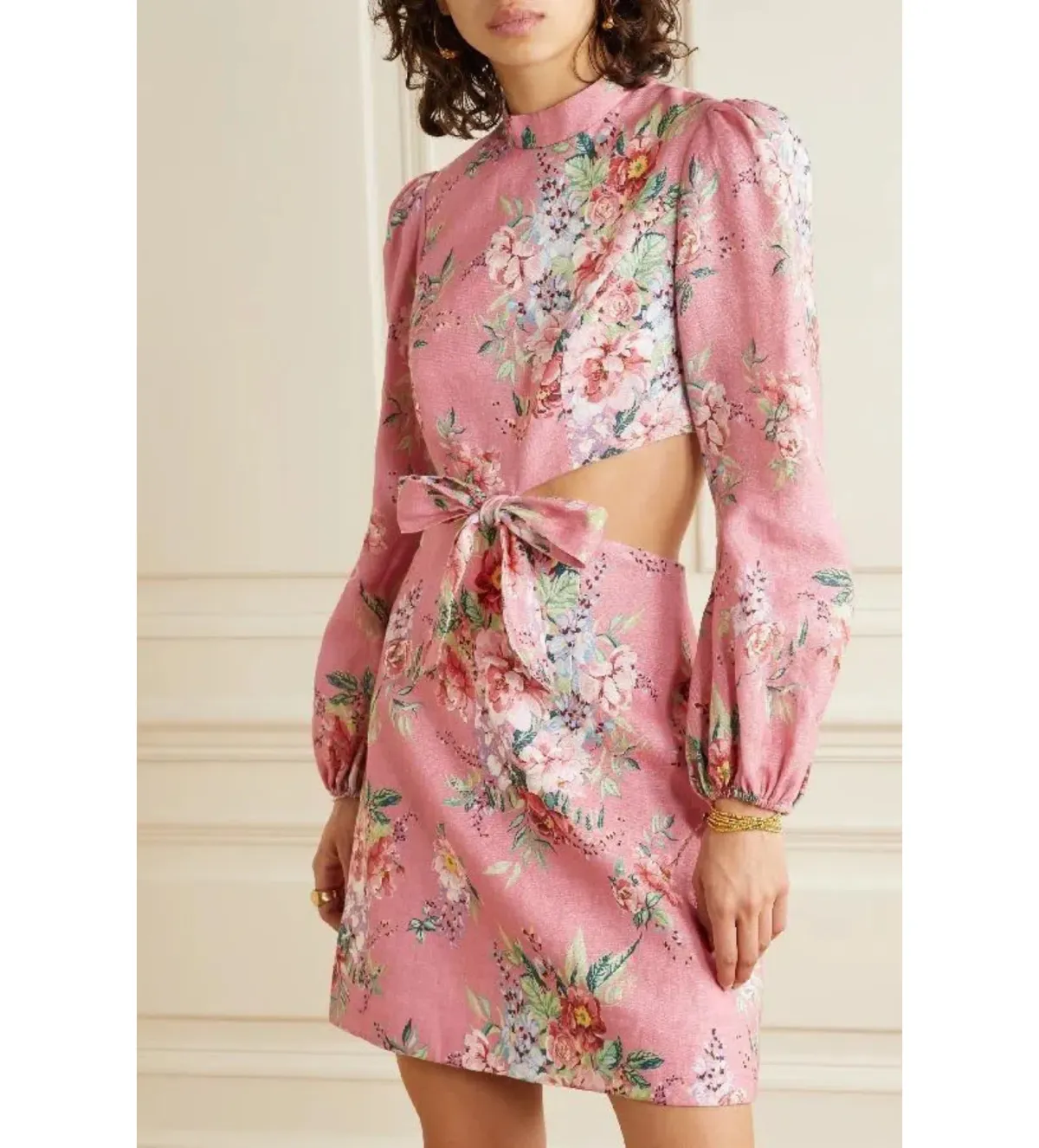 Zimmermann The Bellitude Bow Front Dress Pink Size 2/Au 12 - Image 2