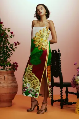 Alemais Tiger Slip Midi Dress Print Size 12 for rent on The Volte - image 1