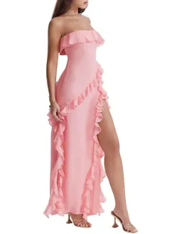 House of CB Sarina Ruffle Maxi Dress in Pink Size S / AU 8 for rent on The Volte - image 2