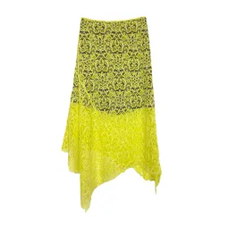Marques Almeida Lace Layered Midi Skirt Yellow Black Size 10 for rent on The Volte - image 6