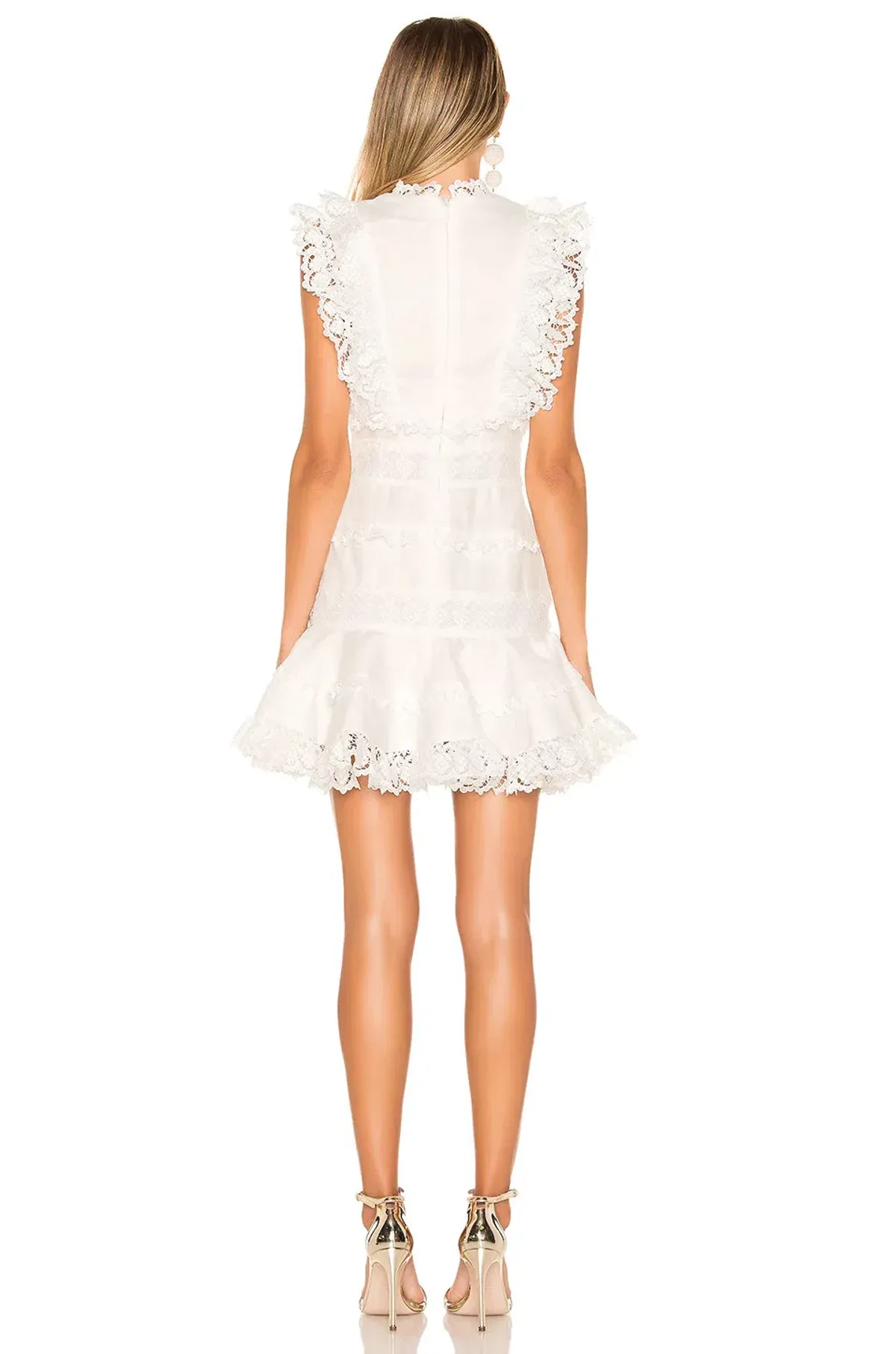 Zimmermann Wayfarer Paneled Flutter Mini Dress Ivory Size 8 - Image 2