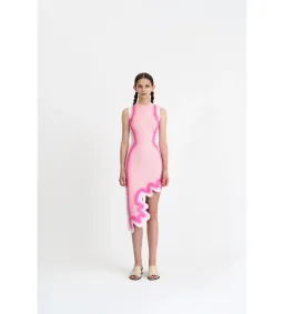 PH5 Brooklyn Wavy Asymmetric Midi Dress in Chiffon Pink Size M / AU 12 for rent on The Volte - image 1