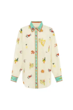 Alémais Holiday Go-to Embroidered Shirt and Skirt Print Size AU 14 for rent on The Volte - image 7