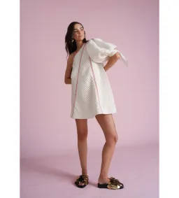 Toscani Odet Cherie Scallop Mini Dress in Crème Size AU 8 for rent on The Volte - image 1