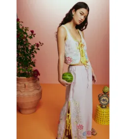 Alémais Olivia Embroidered Pant and Top Pink Size AU 16 for rent on The Volte - image 2