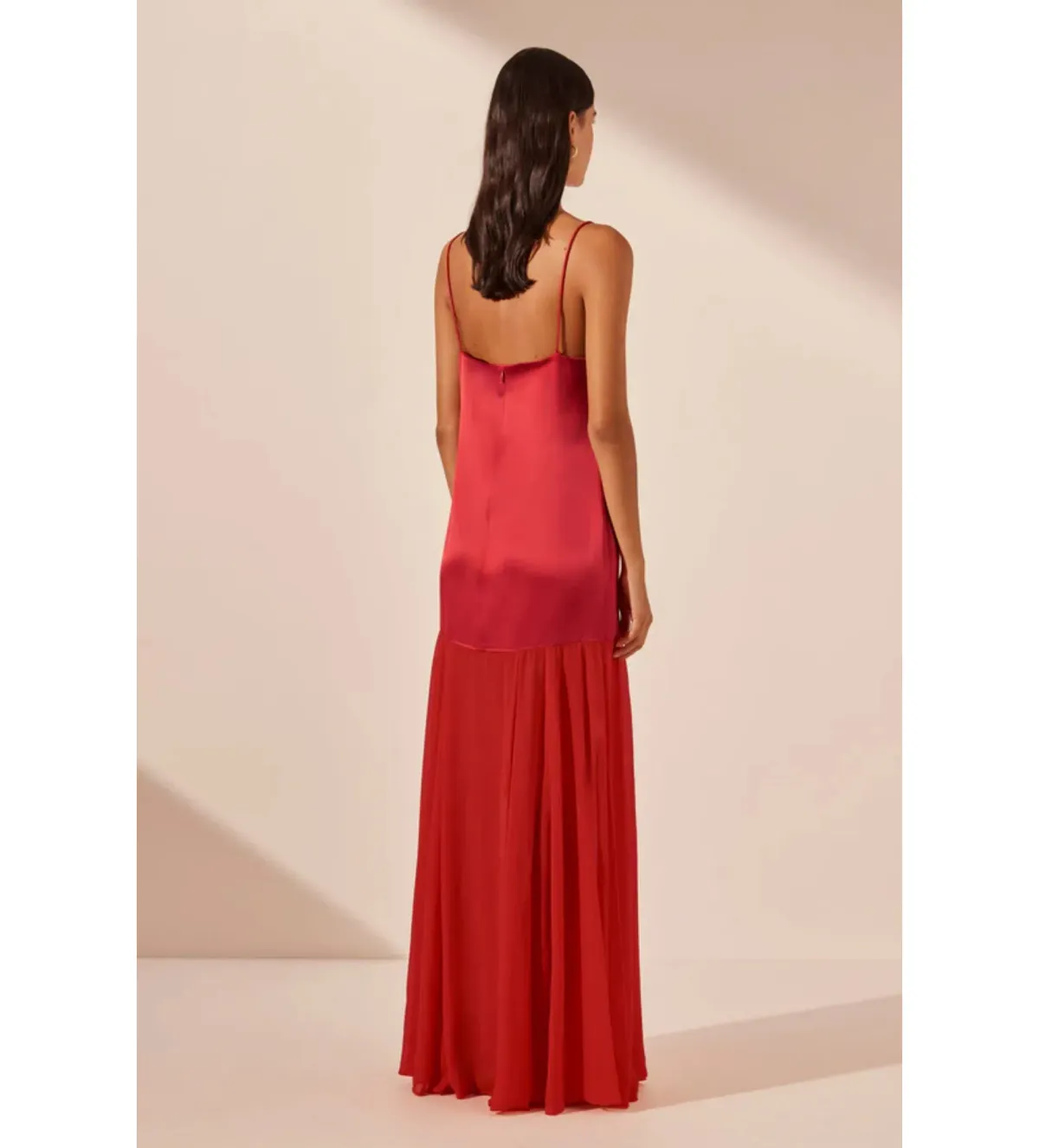 Shona Joy Moraya Dropped Waist Maxi Dress in Chilli Size AU 6 - Image 3
