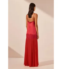 Shona Joy Moraya Dropped Waist Maxi Dress in Chilli Size AU 6  for rent on The Volte - image 3
