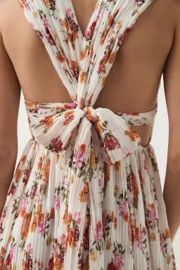 Aje Becoming Bow Back Midi Dress Flora Natura Size AU 10  for rent on The Volte - image 2