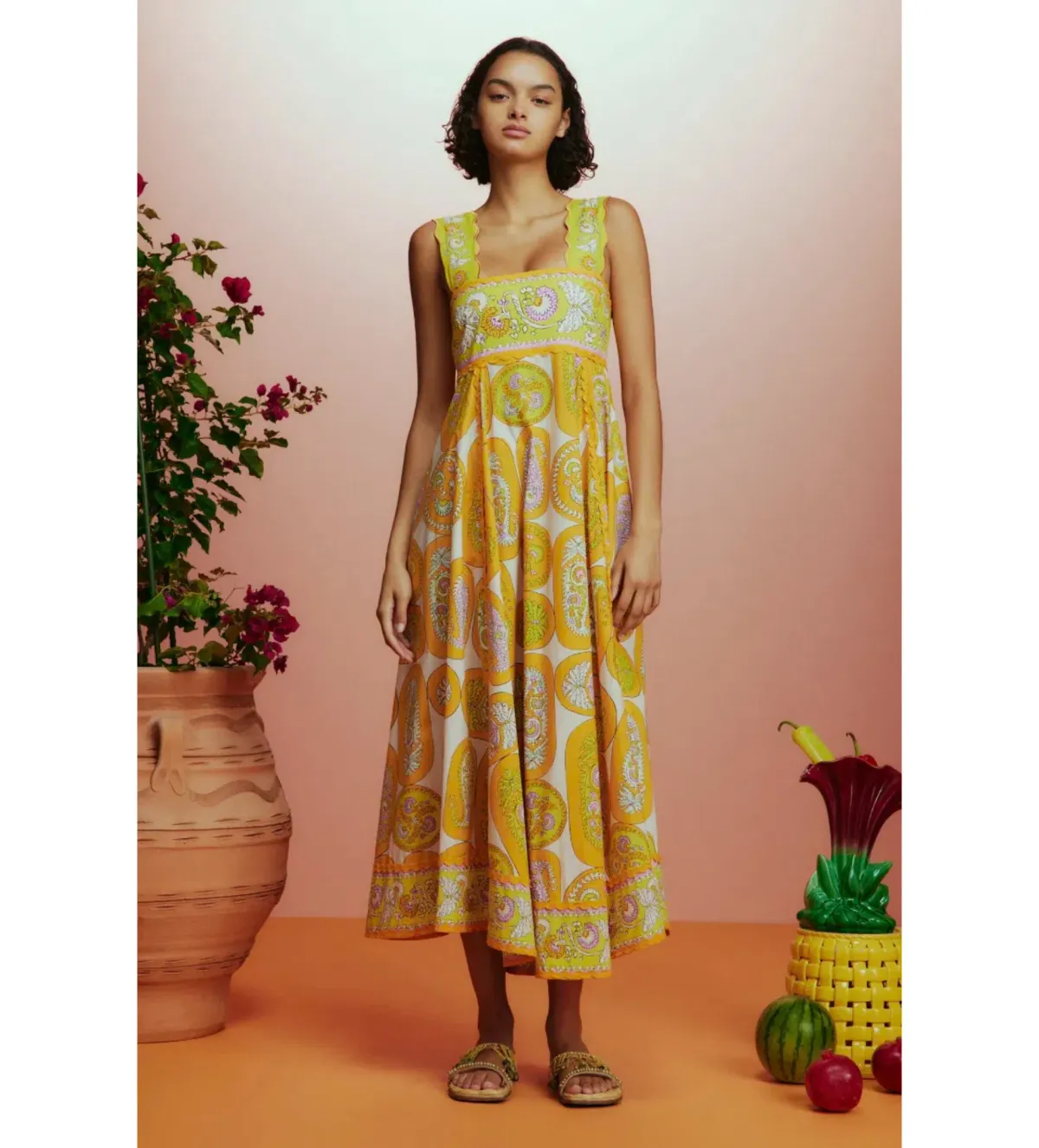 Alemais Diana Summer Dress Yellow Floral Size AU 8 - Image 1