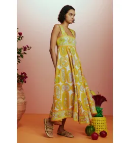 Alemais Diana Summer Dress Yellow Floral Size AU 8 for rent on The Volte - image 2