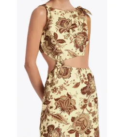 Sir The Label Rei Knot Midi Dress in Citrus Lilium Print Size 0 / AU 8  for rent on The Volte - image 2