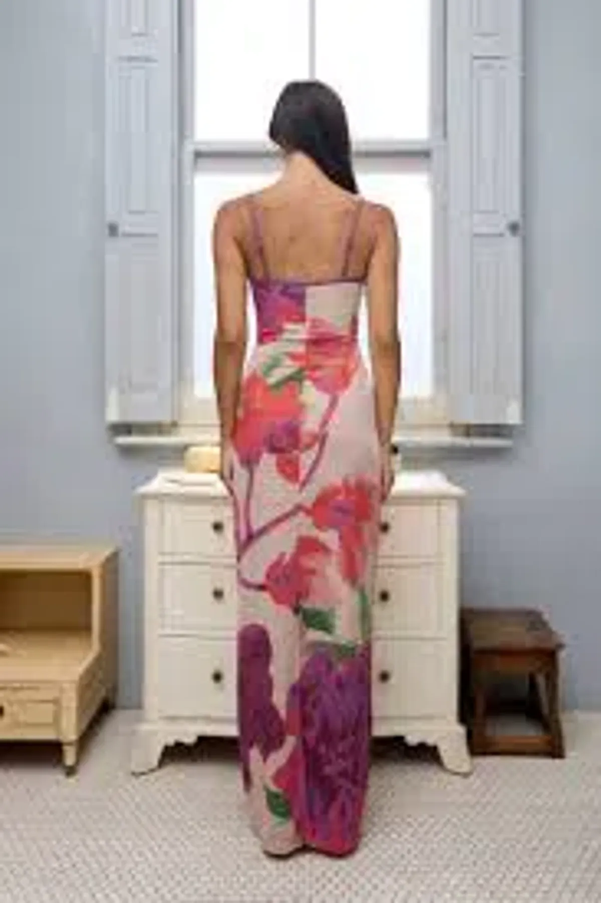 WIth Harper Lu Slip Dress - Mesh Fuchsia Bloom size M - Image 4