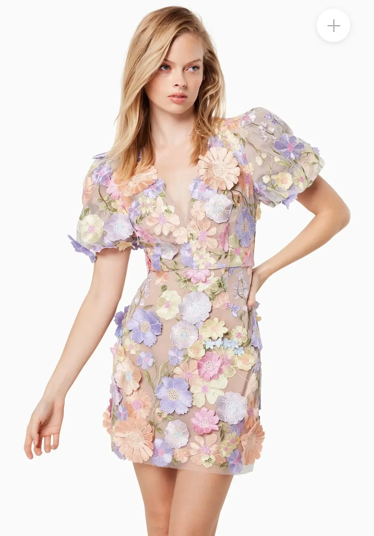 Elliatt Anthea 3D Lace Mini Dress Purple Size 8 - Image 1