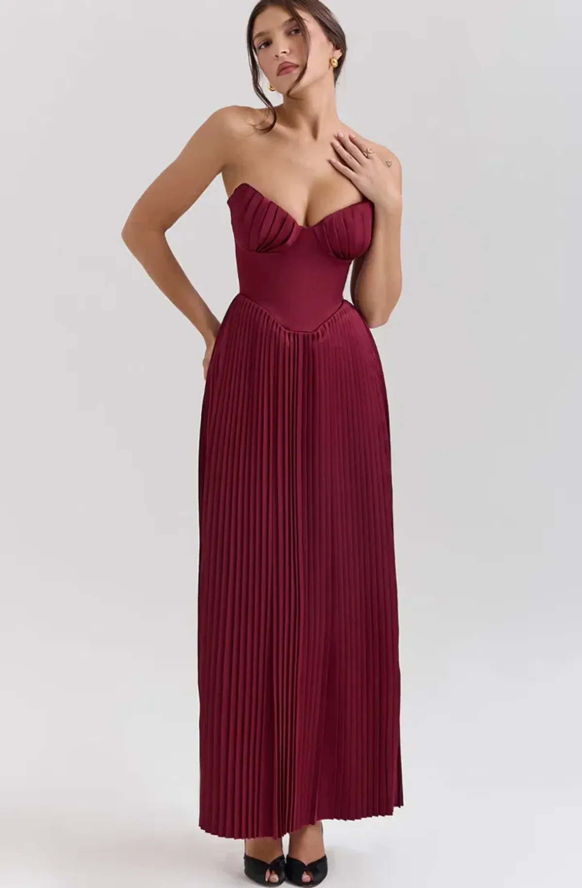 House Of CB Marcella Dress Berry Size S/AU 8 - Image 3